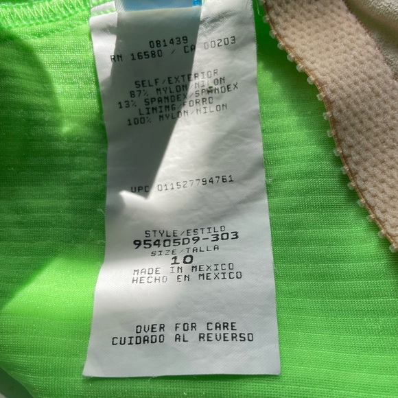 Vintage 80s Catalina Neon Lime Green Ribbed Textured One-Piece Swimsuit - Picture 9 of 11